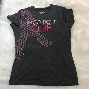 Small Under Armour Heat Gear T-Shirt Go Fight Cure